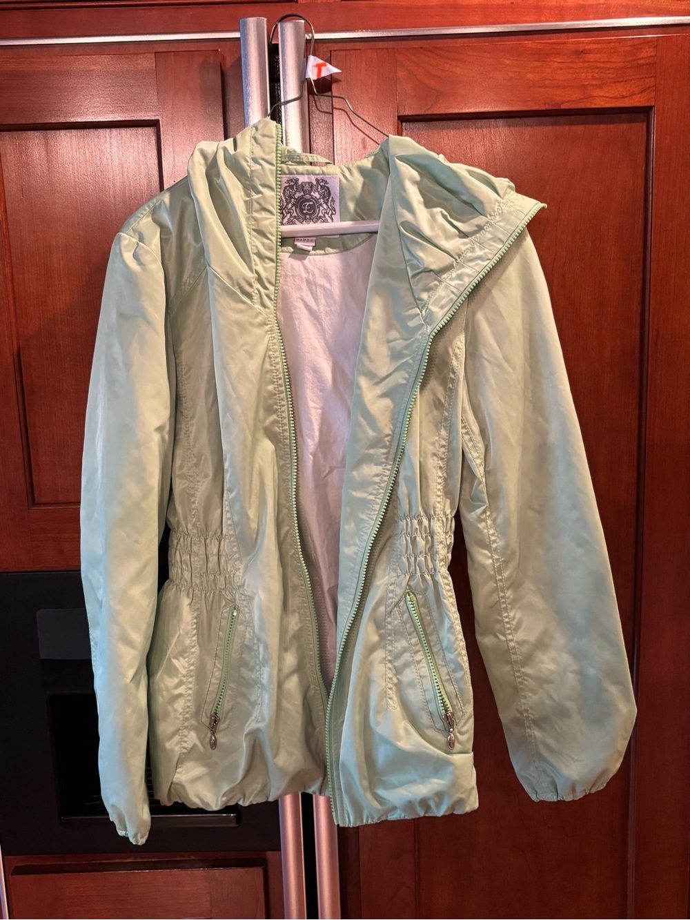 Esprit Light Green Hooded Windbreaker / Rain Jacket